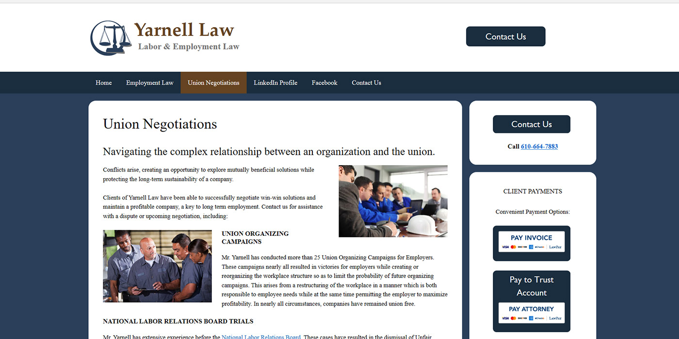 Yarnell Employment Law Website